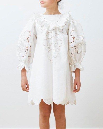 Linen Cut Out Dress_1054_White