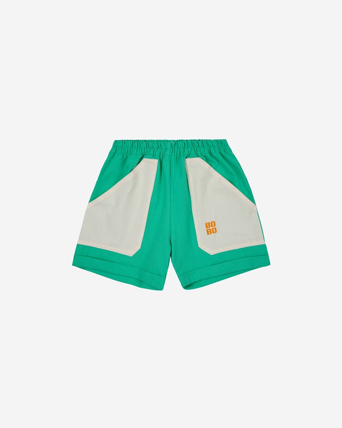 Contrast pocket woven shorts _124BC007