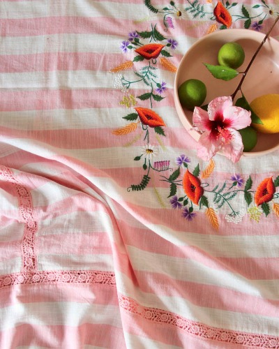 Table Cloth_Pink Stripe_S22TCLPS