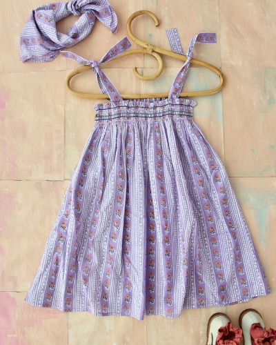 Skirft dress with Scarf_Purple flower_S22LSKWP