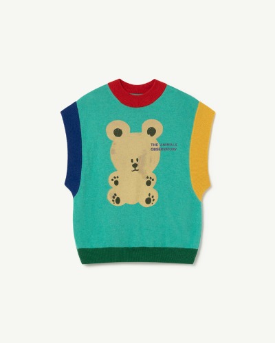PARROT KIDS VEST Turquoise_Brown Bear_F22098-150_EL