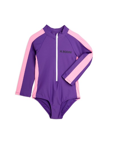 Stripe ls uv swimsuit_Purple_2428010845